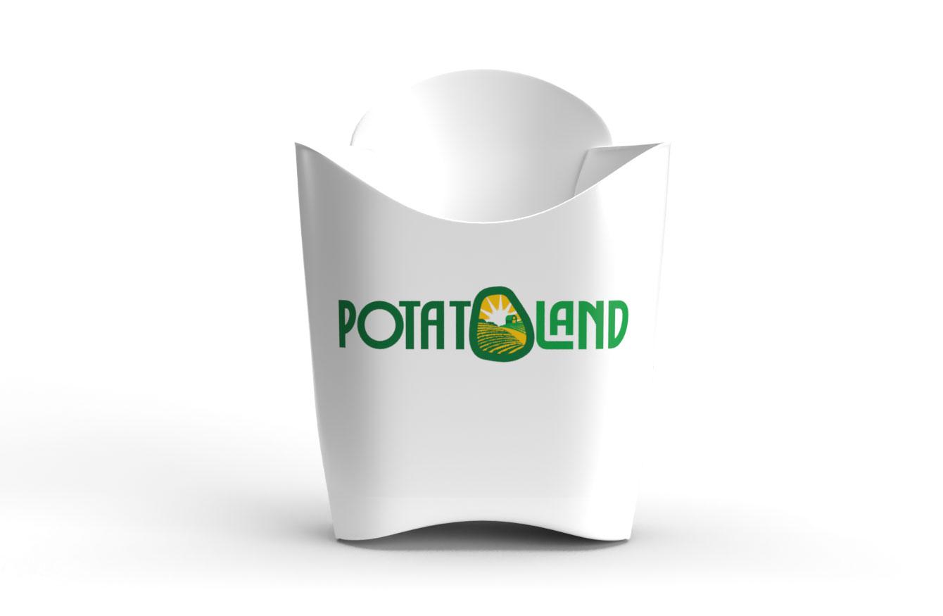 Potatoland French fry box example packaging